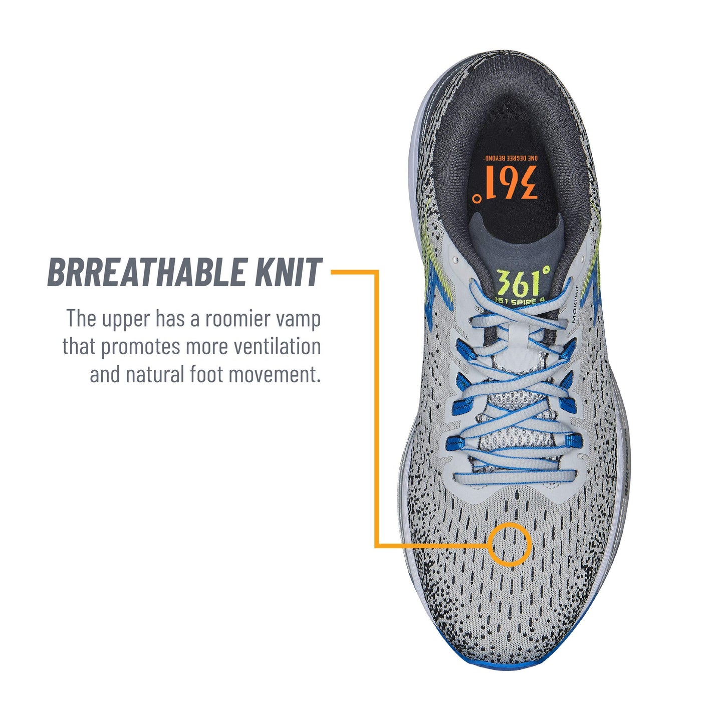 Tênis de corrida masculino 361 Degrees Spire 4 Microchip/Ebony tamanho 14 D médio EUA