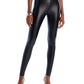 Women's High Waist Faux Leather Leggings - Medium