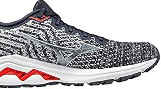 Tênis de corrida Mizuno Wave Inspire 17 Knit masculino, azul/branco, tamanho 9 D, médio, EUA
