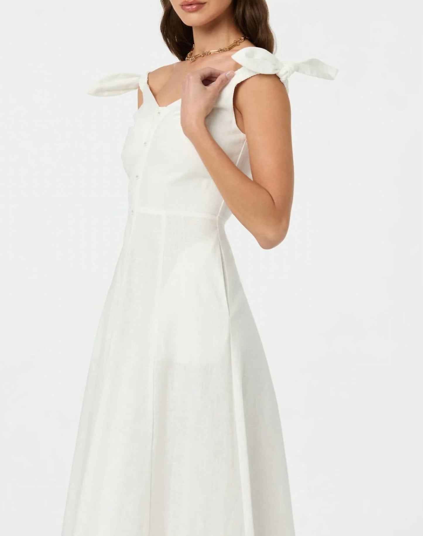 Astr - Charelin Linen Off Shoulder Dress