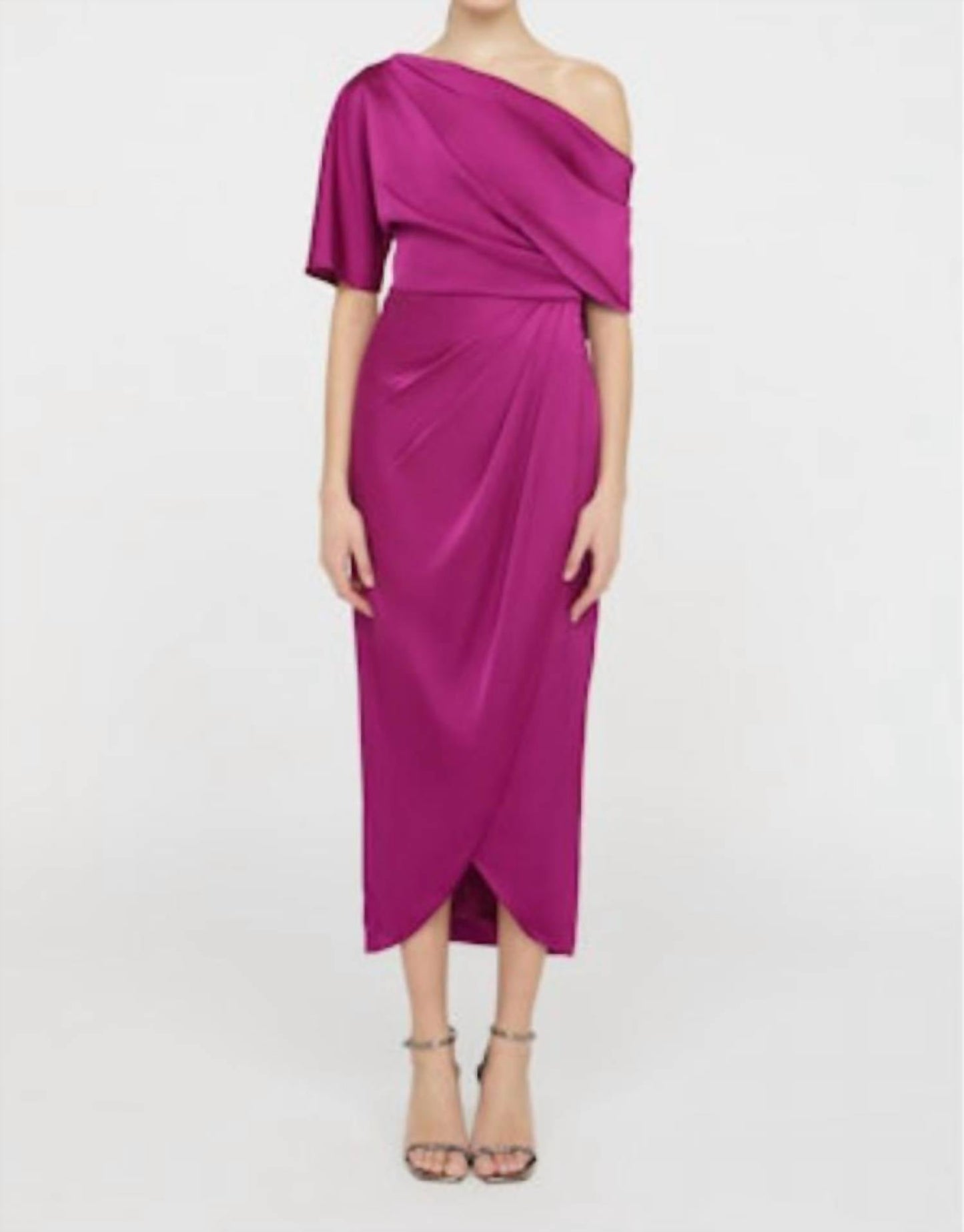 Theia - Rayna One Shoulder Draped Gown