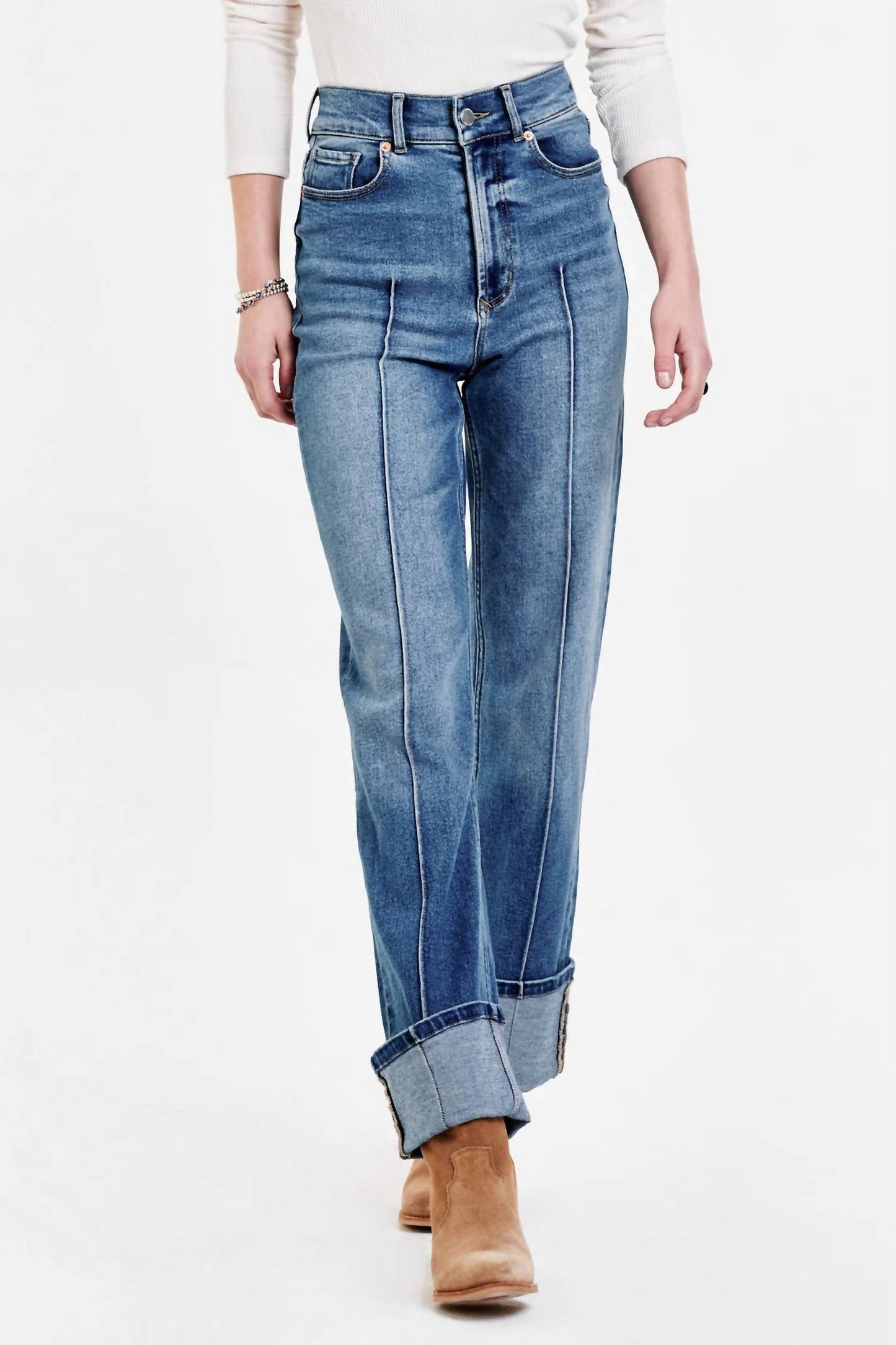 Dear John Denim - Holly Super High Rise Cuffed Straight Jeans