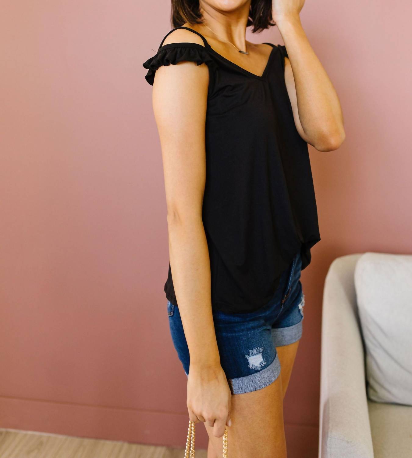 Ninexis - On Fire Cold Shoulder Top