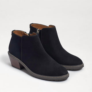 Sam Edelman - Botas femininas de couro Pryce com bico redondo e salto alto, sem cadarço, estilo slip-on