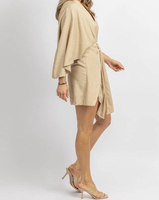 Mable - LINEN DOLMAN SLEEVE MINI DRESS