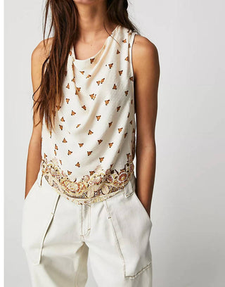 Free People - Blusa com decote careca estampada Silas