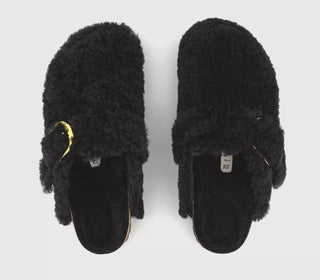 Birkenstock - Tamancos Boston Big Buckle Teddy Femininos