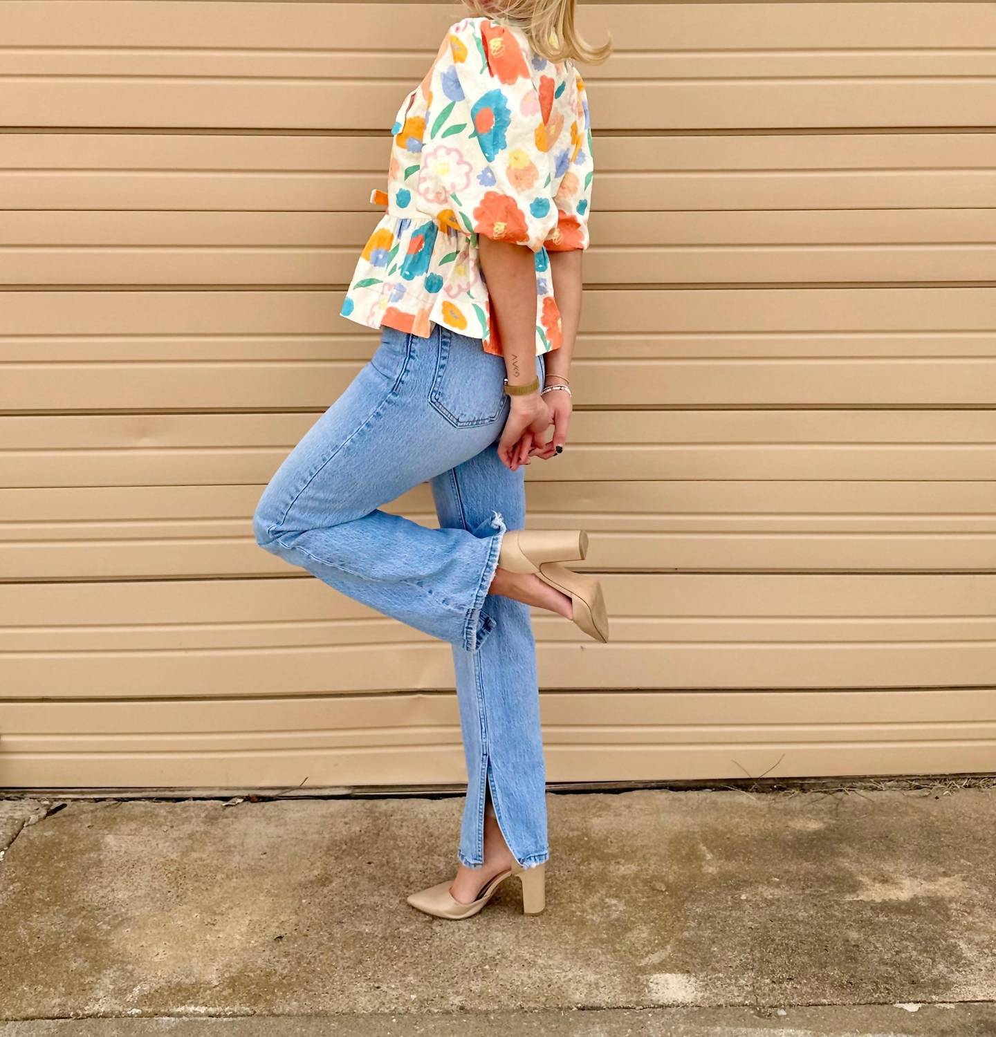 Aureum - April Front Tie Floral Top