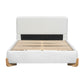 Elegant Boucle Upholstered Bed With Solid Wood Feet