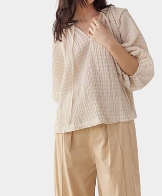 Amente - Textured Peasant Blouse