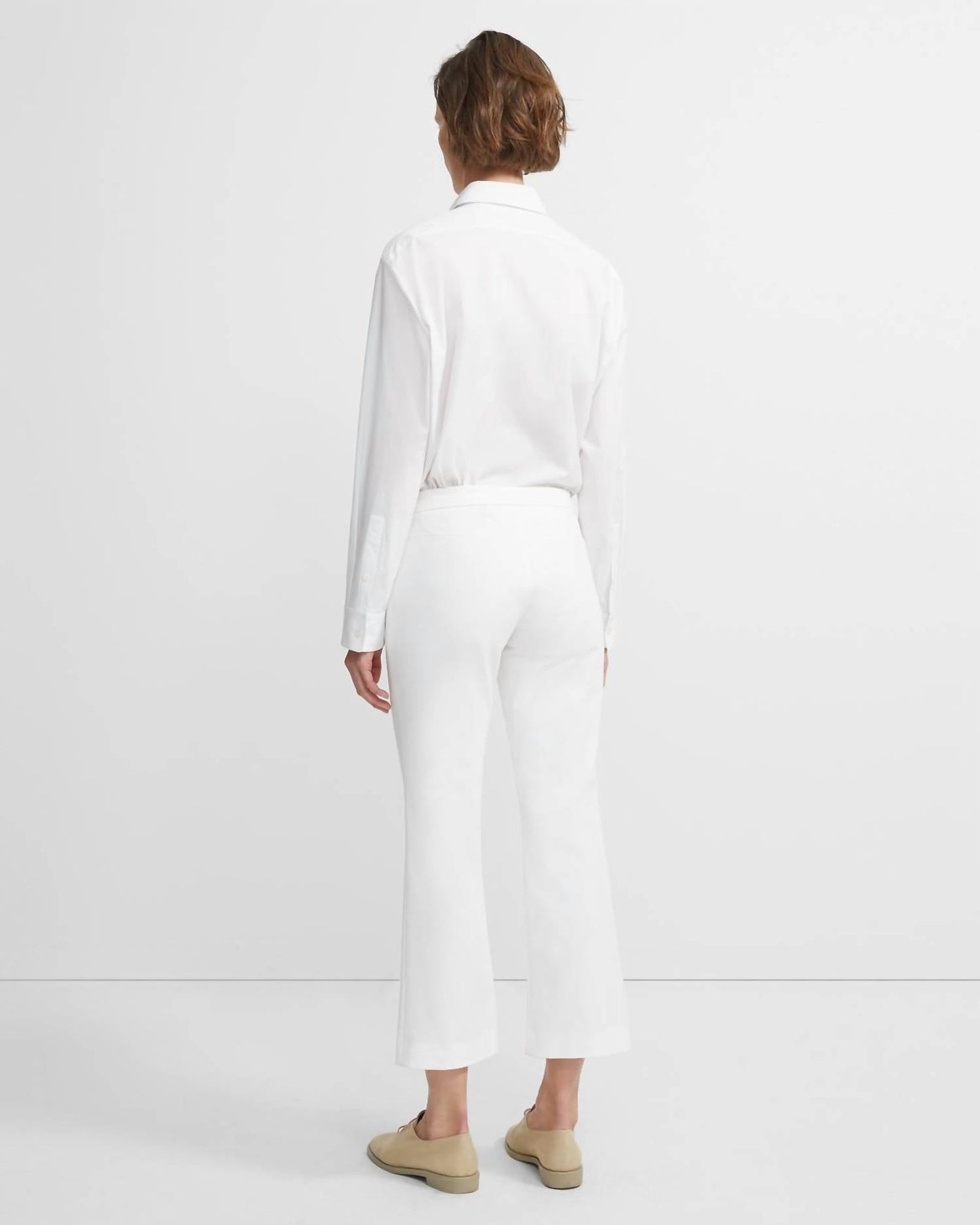 Theory - Crop Stretch Cotton Straight Leg Pants