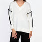 An'Ge - Lejupiter Bicolour V Neck Sweater