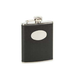 Creative Gifts International - Frasco de couro sintético com placa de gravação