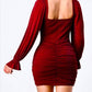 Little Secret Of Mine - Women's I’m So Glam Shimmery Sweetheart Ruched Mini Dress