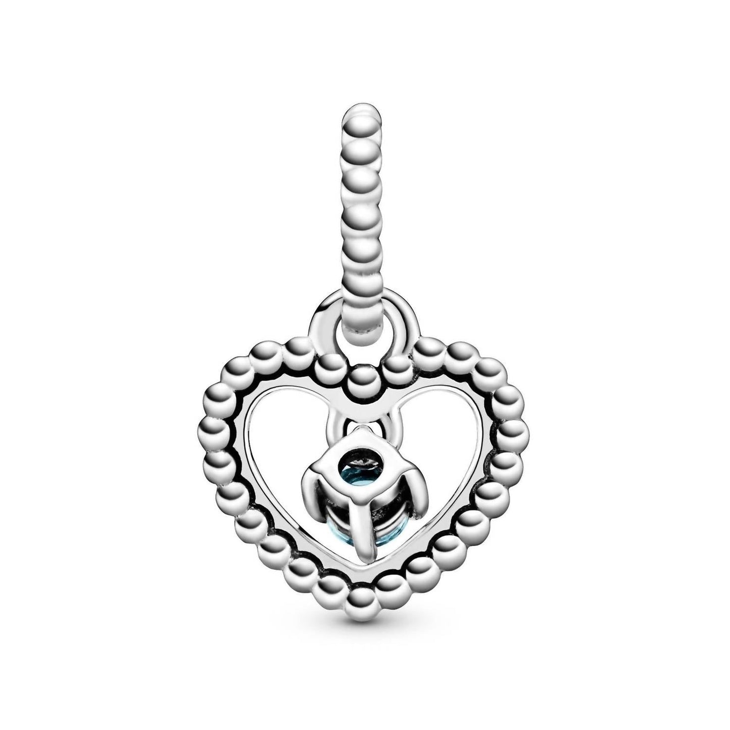 Pandora - March Beaded Heart Dangle Charm
