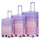 3-Piece Luggage Set – 20" / 24" / 28" ABS Spinner Suitcase with 360° Wheels & Combination Lock (Pink+Purple)