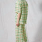 Topshop - Gingham Print High Rise Silk Pants