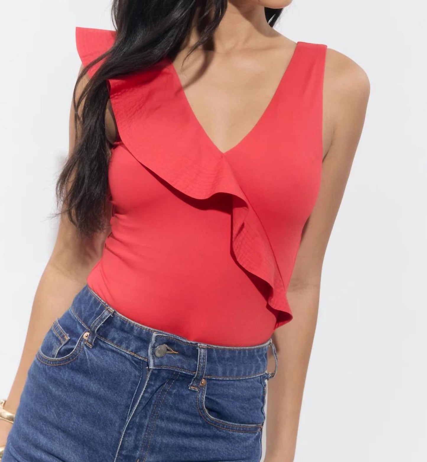Adelyn Rae - Palmas Asymmetrical Ruffle Bodysuit