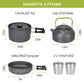 12pcs Camping Cookware Set with Aluminum Pot and Kettle