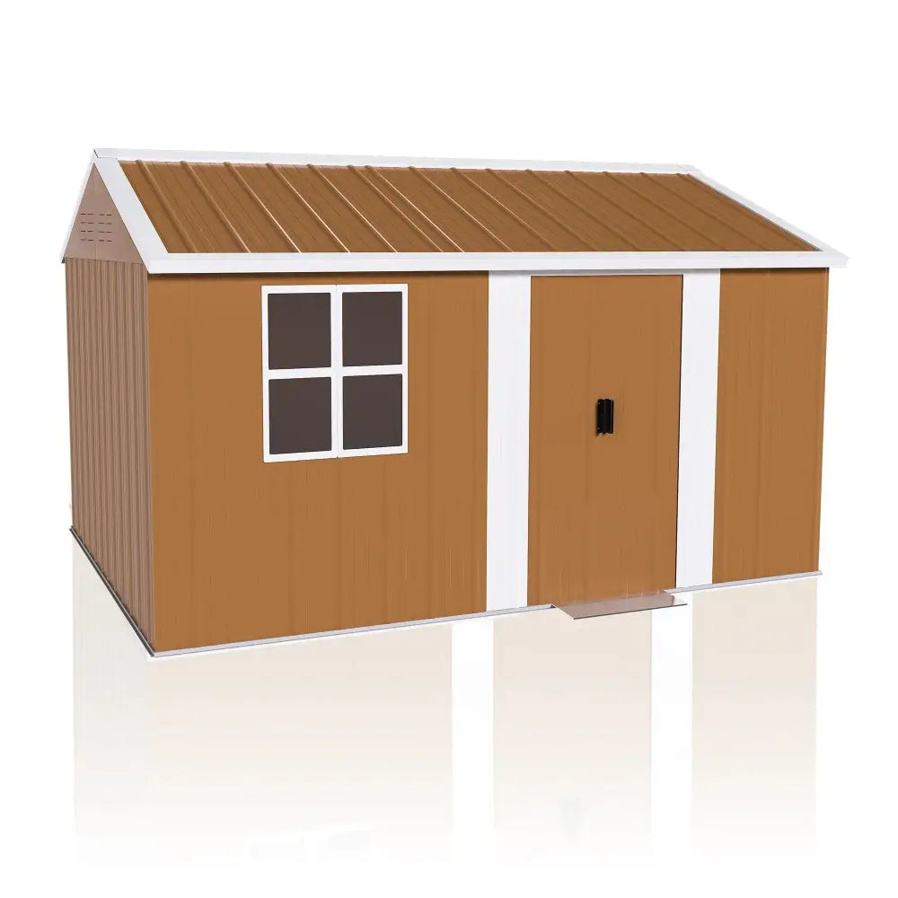 Heavy Duty 12x8 Ft Metal Storage Shed with Windows