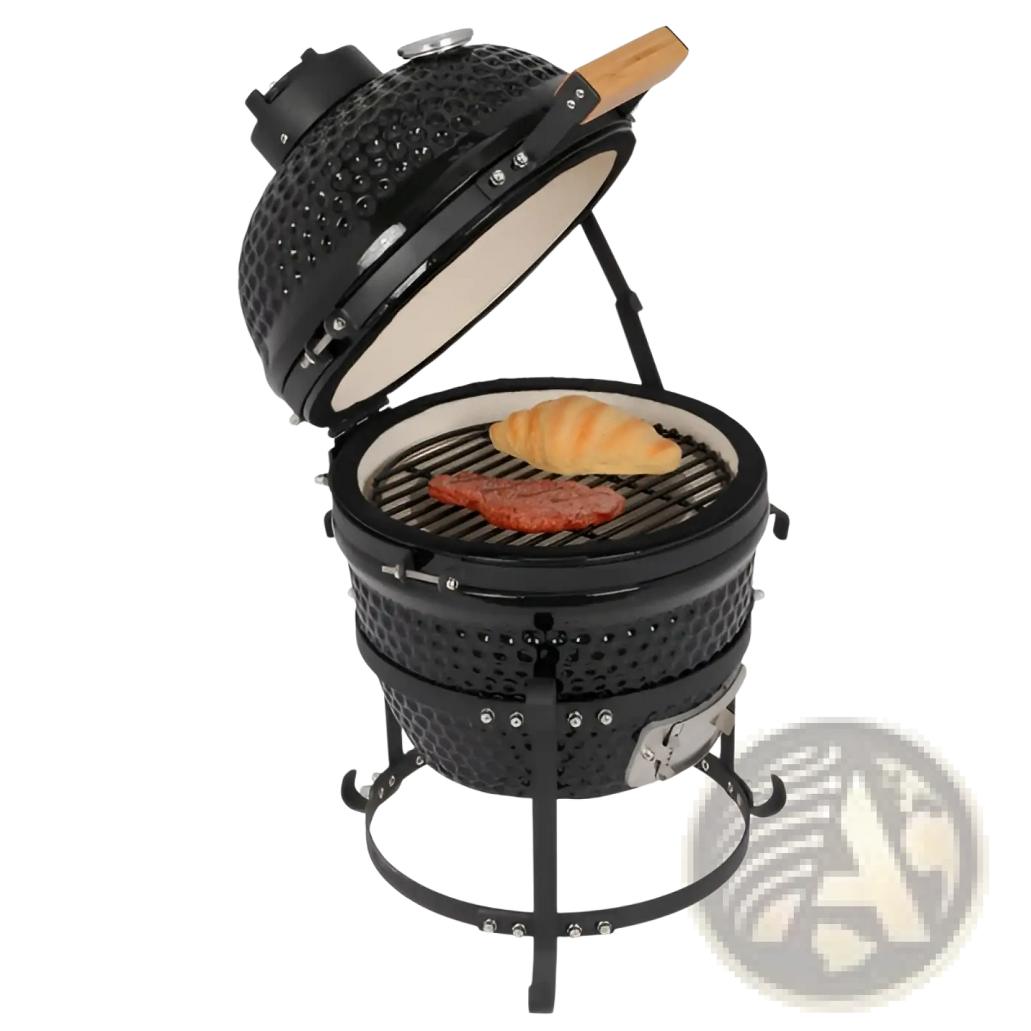 13 Inch Ceramic Kamado Charcoal Grill Black