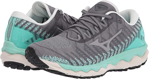 Tênis de corrida Mizuno Wave Sky 4 Knit feminino, Castlerock, marrom, tamanho 11 B, médio, EUA