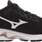Tênis de corrida Mizuno Wave Inspire 16 Knit feminino, preto/branco, tamanho 6 B, médio, EUA