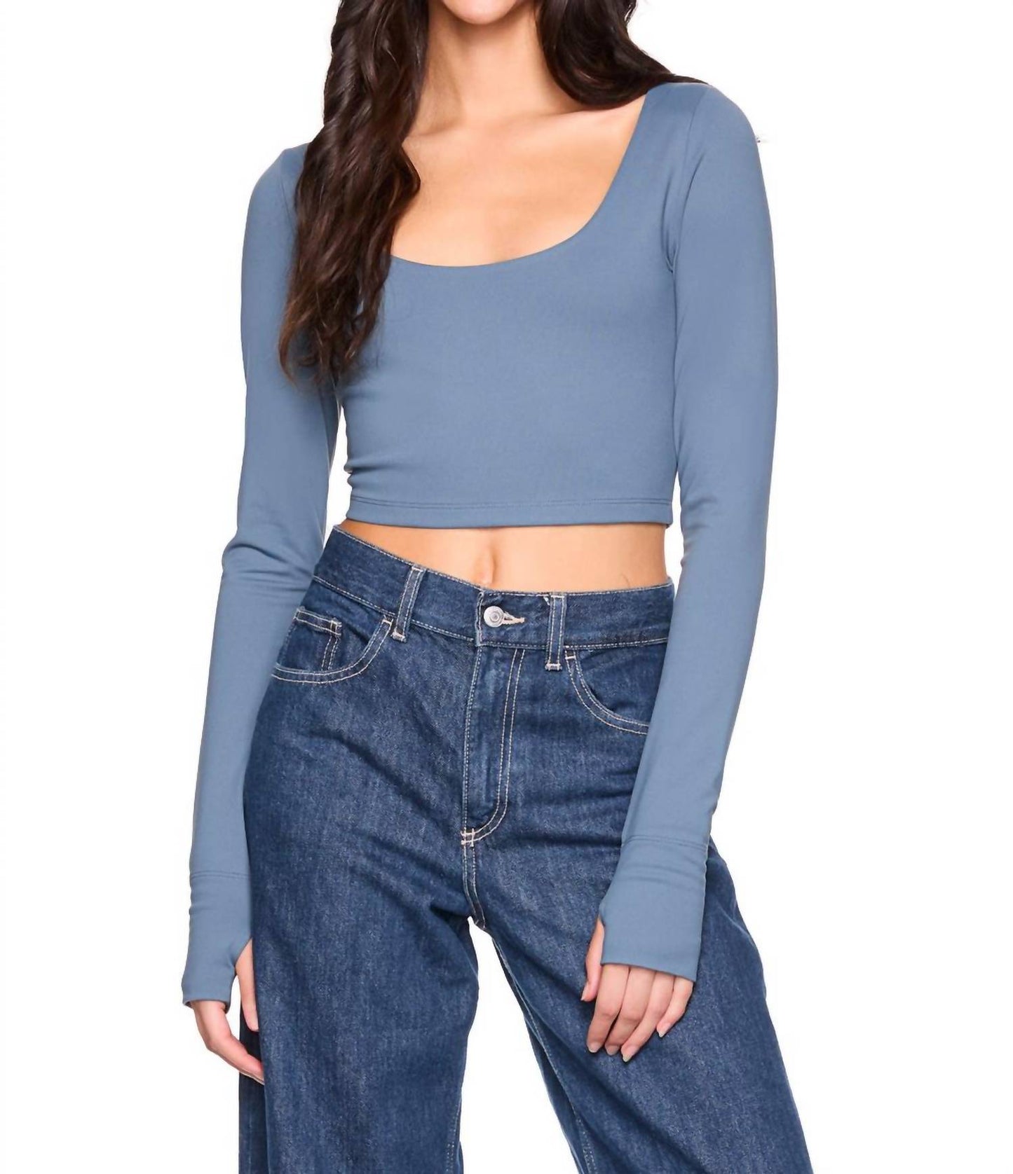 Susana Monaco - Scoop Front Thumb Hole Long Sleeve Top