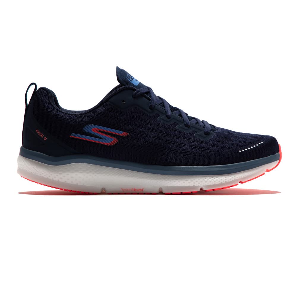 Tênis de corrida feminino Skechers Go Run Ride 9 Sheos azul-marinho/roxo tamanho 9,5 B médio EUA