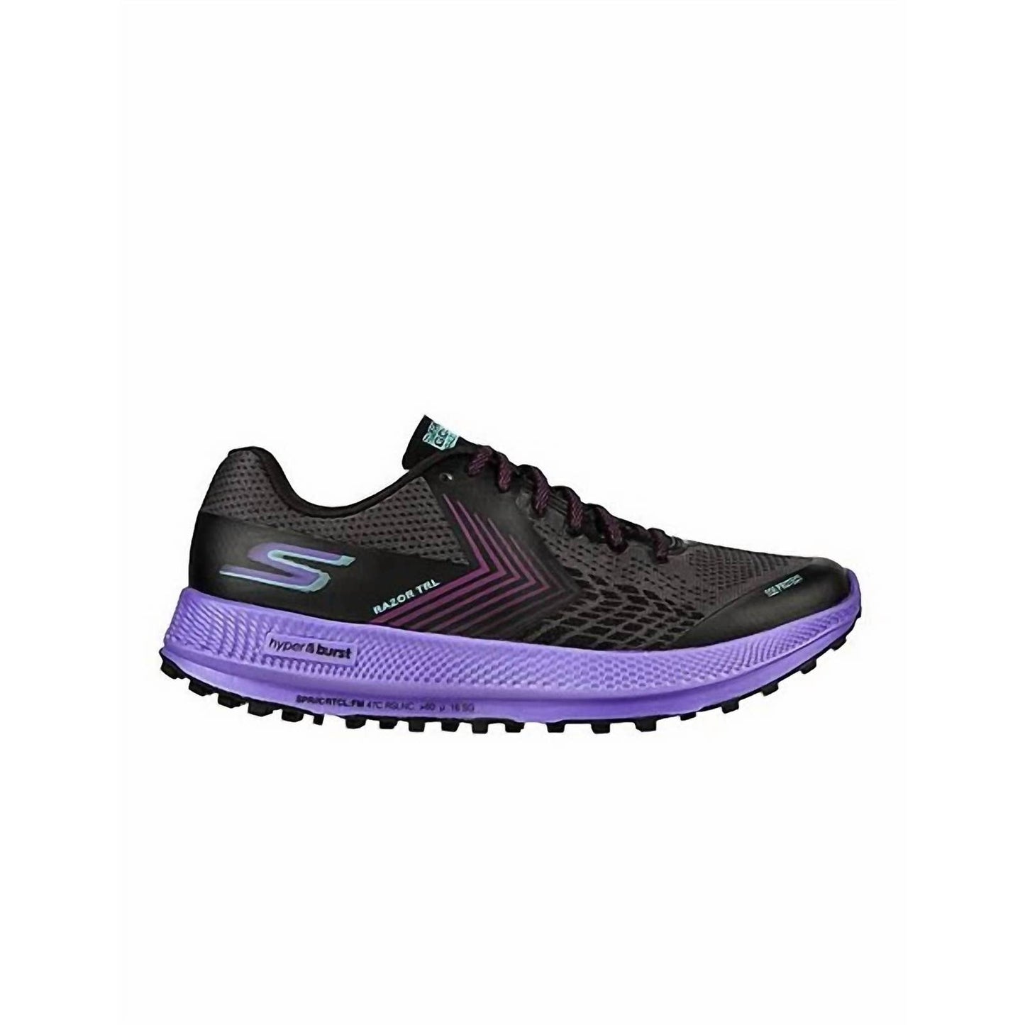 Tênis Skechers Go Run Razor Trail Feminino Preto/Roxo Tamanho 8 B Médio EUA