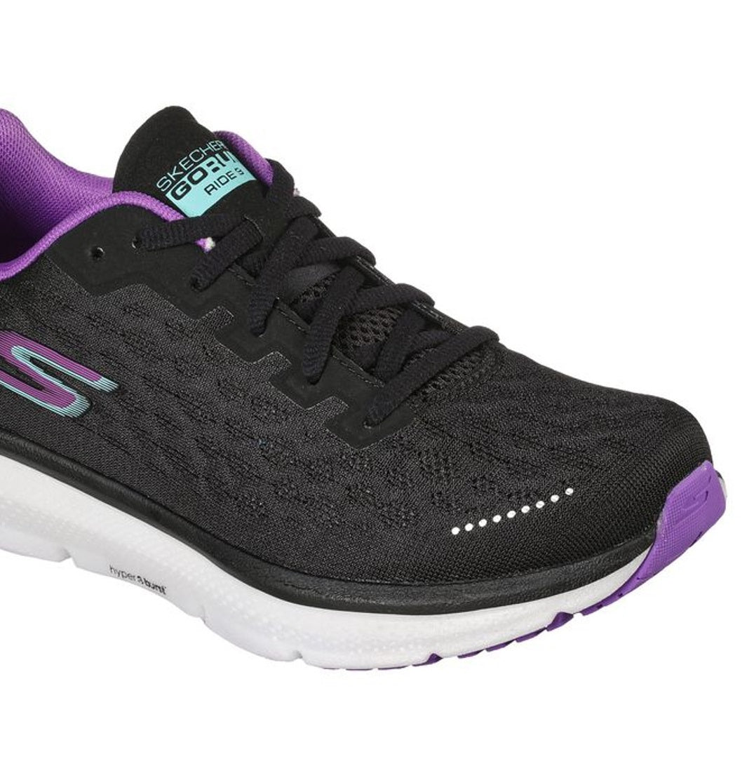 Tênis de corrida feminino Skechers Go Run Ride 9, preto, tamanho 9,5 B, médio, EUA