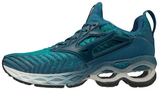 Tênis de corrida Mizuno Creation Knit 2 feminino, azul-lazúli