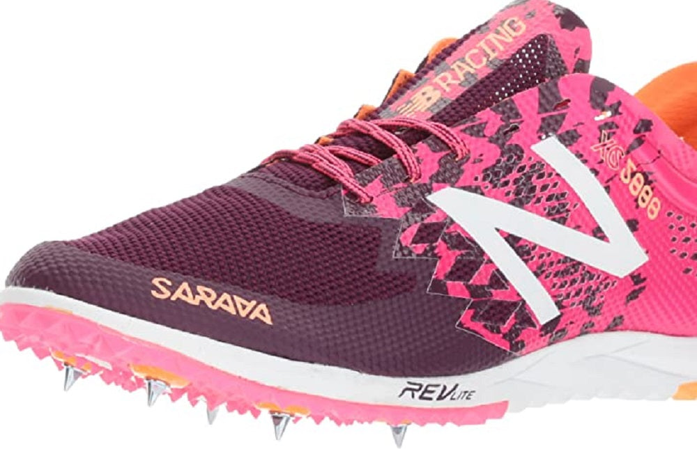 Tênis de corrida feminino New Balance XC 5000 V3, amoreira escura/rosa alfa, tamanho 10 B EUA