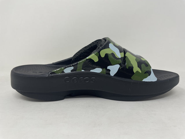 Sandálias femininas Oofos Ooahh Luxe Slide Jungle Camo
