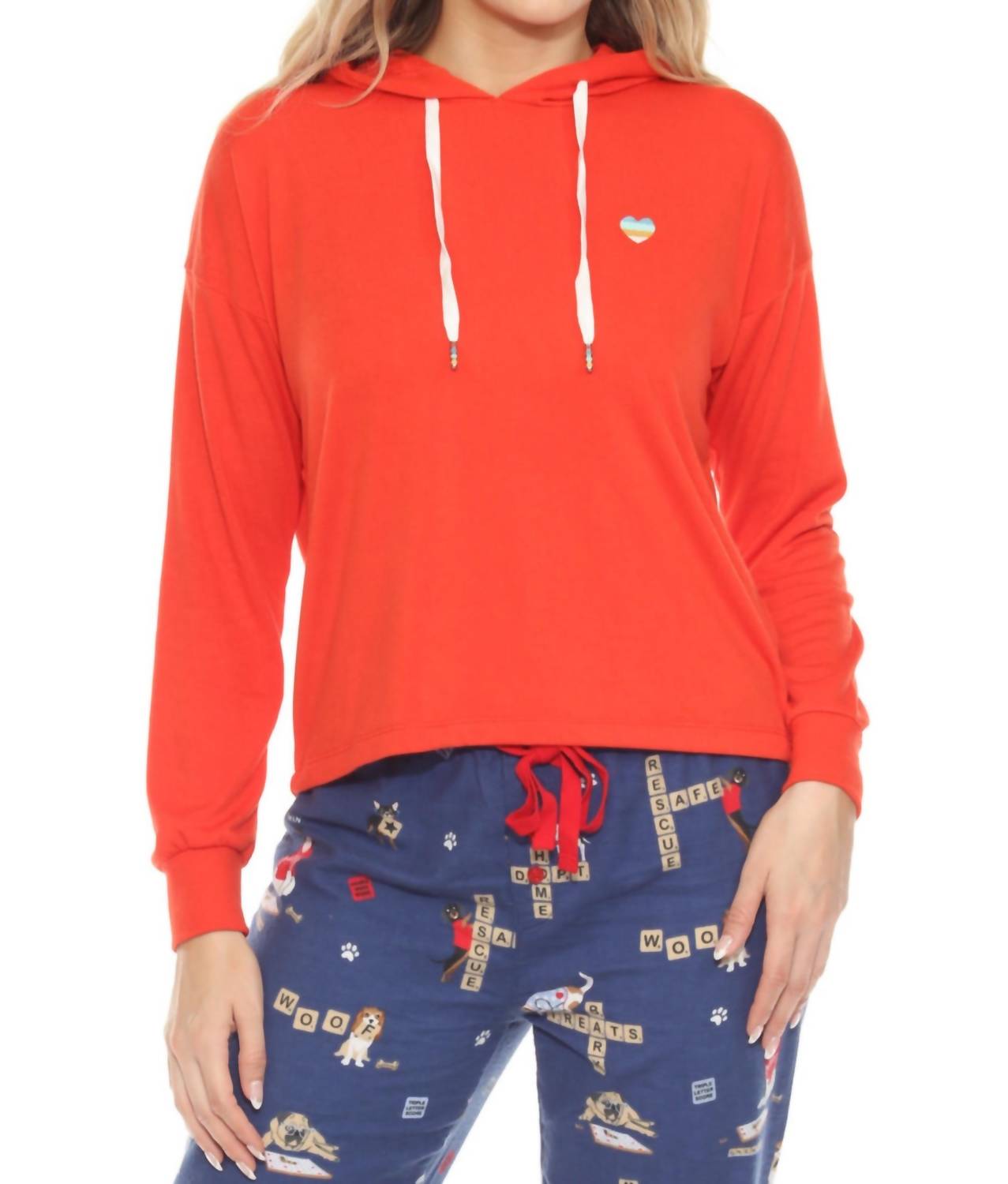 Pj Salvage - Women's Retro Heart Long Sleeve Hoodie