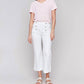 Charlie B - Cropped Pull-on Flare Jeans With Front Buttons