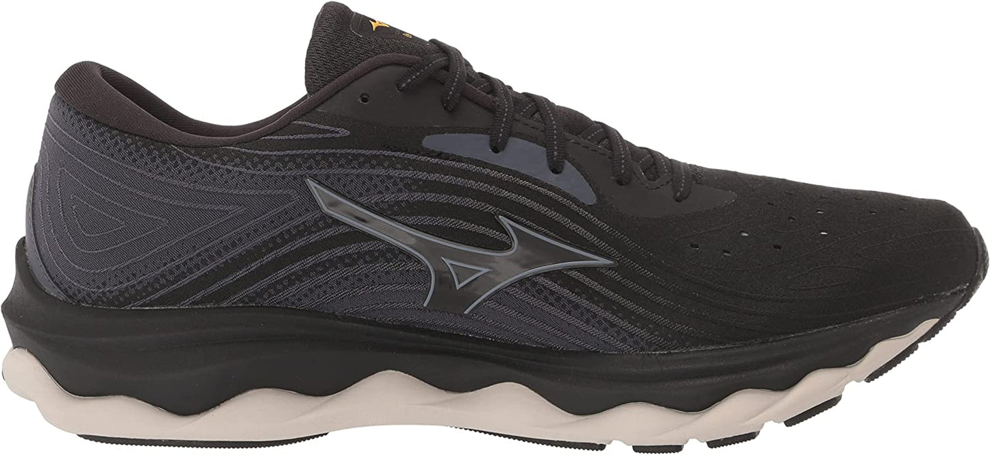 Tênis de corrida Mizuno Wave Sky 6 masculino, preto/Tradewinds, tamanho 9 D, médio, EUA