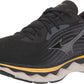 Tênis de corrida Mizuno Wave Sky 6 masculino, preto/Tradewinds, tamanho 9,5, 2E, largo, EUA