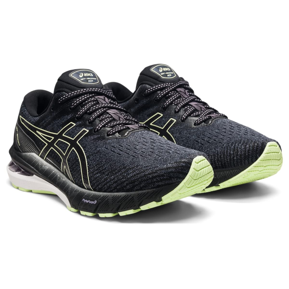 Tênis de corrida feminino Asics GT 2000 10, preto, macio, tamanho 5 B, médio, EUA
