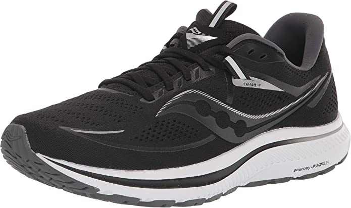 Tênis de corrida Saucony Omni 21 masculino, preto/branco
