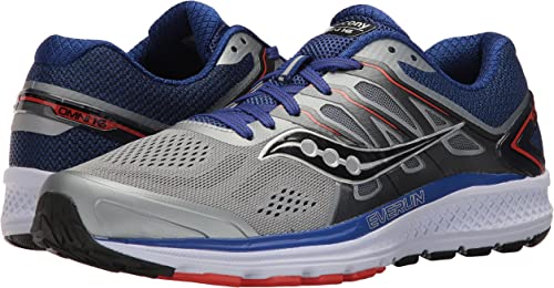 Tênis de corrida Saucony Omni 16 masculino, cinza/azul-marinho, tamanho 7,5 D, médio, EUA