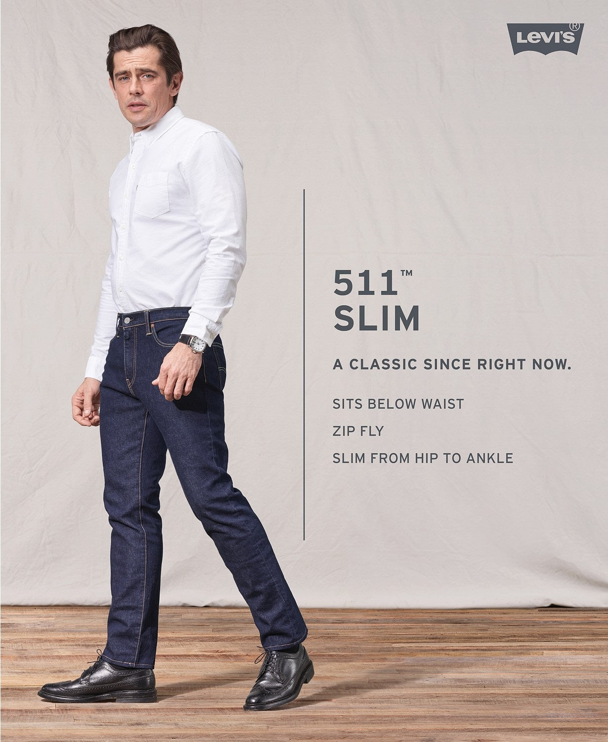 Calça Levi's Masculina 511 Slim Fit Híbrida Preta Tamanho 32x32
