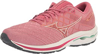 Tênis de corrida Mizuno Wave Inspire 18 feminino, rosa/branco neve, tamanho 6 B, médio, EUA