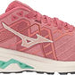 Tênis de corrida Mizuno Wave Inspire 18 feminino, rosa/branco neve, tamanho 11,5 B, médio, EUA