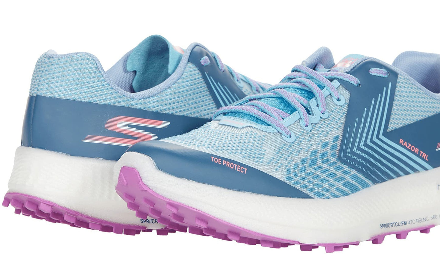 Tênis de corrida feminino Skechers Go Run Razor Trl azul/roxo