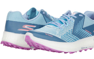 Tênis de corrida feminino Skechers Go Run Razor Trl azul/roxo