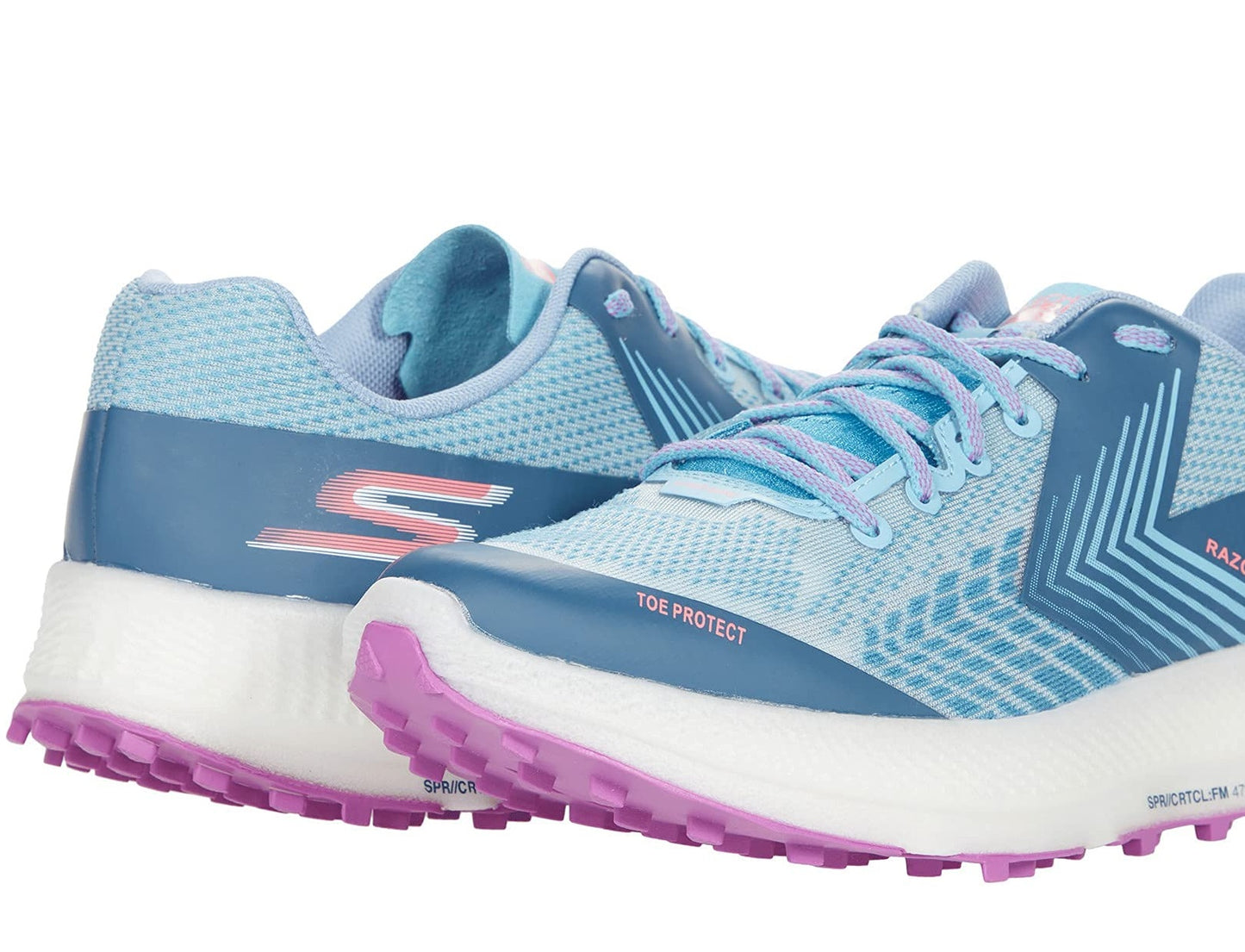 Tênis de corrida feminino Skechers Go Run Razor Trl azul/roxo