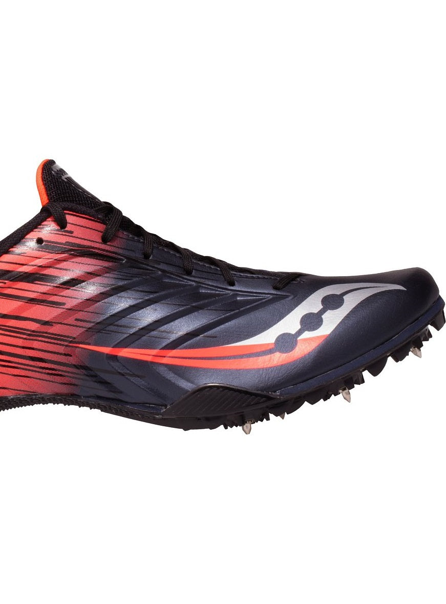 Tênis de corrida Saucony Spitfire 5 XC masculino, Gun Met/Viz vermelho, tamanho 13 D, médio EUA