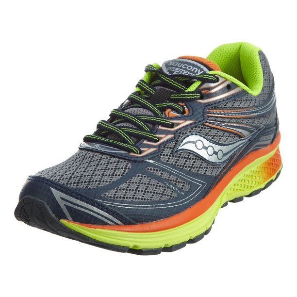 Tênis de corrida Saucony Kid's Guide 9 cinza/azul-marinho tamanho 2,5 infantil EUA