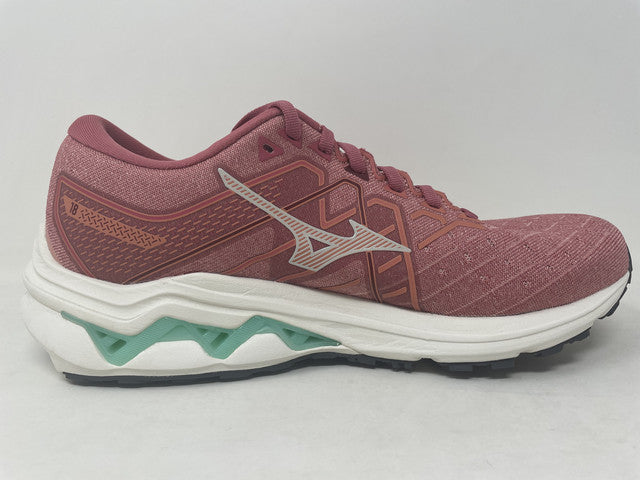 Tênis de corrida Mizuno Wave Inspire 18 feminino, Rosetta/Branco Neve, tamanho 8,5 B, médio, EUA